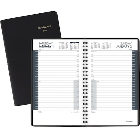 At-A-Glance Book, Appt, Daily, 24Hr, 5X8, Bk AAG7020305